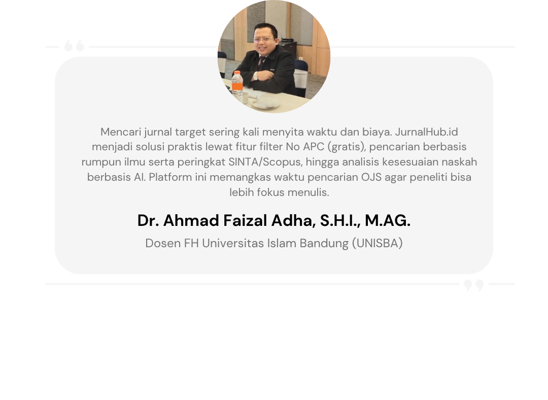 Testimoni Dr. Ahmad Faizal Adha, S.H.I., M.AG. - Dosen FH Universitas Islam Bandung (UNISBA)